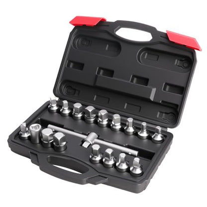 Drain Plug Set, 18-in-1 Multi-Function Tool with Socket Wrench, for Oil Change & Automotive Maintenance Hexagonal Socket Set