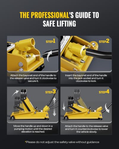 AUTOWN 3 Ton (6600 lbs) Floor Jack, Heavy Duty Steel Hydraulic Jack for Car, Low Profile Floor Jack with Rubber Pad, Quick Lift Car Jack with Lifting Range 7.1'' to 20.9'', Yellow
