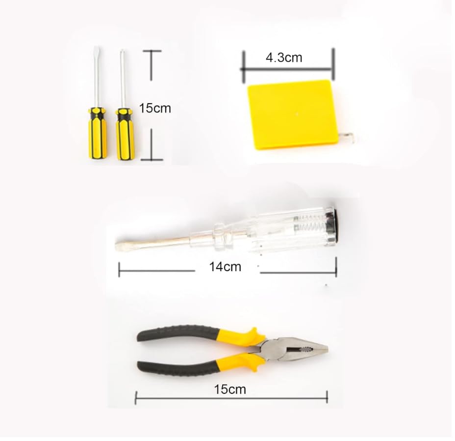 11 Pieces Household Hand Tool Kit, Portable Hardware Tool Set with Storage Case for Home, Garage, Car Repair & DIY Maintenance