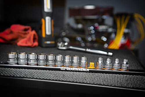 GEARWRENCH 14 Pc. 3/8" Drive 6 Pt. Standard Socket Set, Metric - 80552 - size: 3/8 inch, style: 14 piece