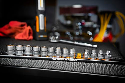 GEARWRENCH 14 Pc. 3/8" Drive 6 Pt. Standard Socket Set, Metric - 80552 - size: 3/8 inch, style: 14 piece