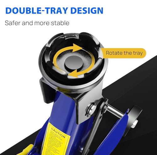 1.5 Ton Low Profile, Heavy-Duty Steel Racing Floor Jack with Single Piston Lift Pump, Lifting Range 5.1"-13", for Car, SUV, Van，Business Vehicle，Cross Country Vehicle