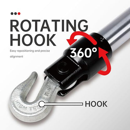 Maxority 10-Ton 26'' Pull Back Ram for Porta Power Body Shop Frame Tools with Rotating Hook, Red