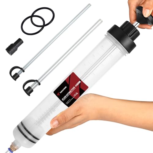 Thorstone 500cc Automotive Fluid Extractor Pump, Manual Oil Change Syringe with 2pcs 22cm PVC Suction Tubes - size: 500cc