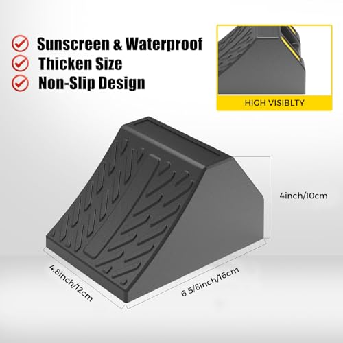 BESEA 8 Pack Truck Wheel Chock Wheel Stopper Non Slip Base，6.6" Length,4" Height,4.8" Width，Help Keep Your Trailer RV in Place High Reflectivity (Pack of 8)