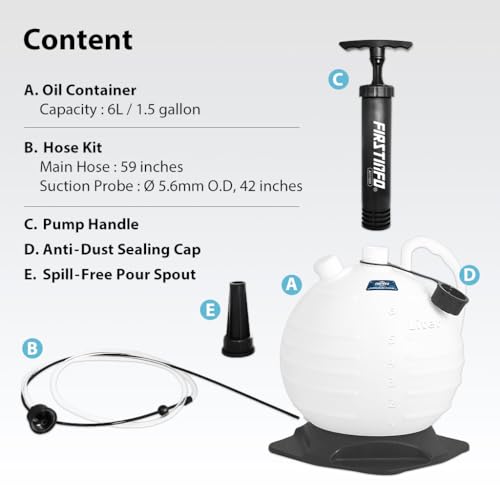 FIRSTINFO A1116H 6L Manual Oil Vacuum Extractor | 59 Inch Tube | TAIWAN
