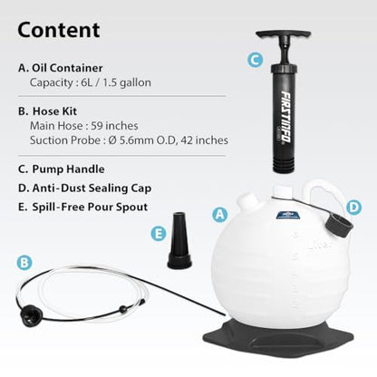 FIRSTINFO A1116H 6L Manual Oil Vacuum Extractor | 59 Inch Tube | TAIWAN