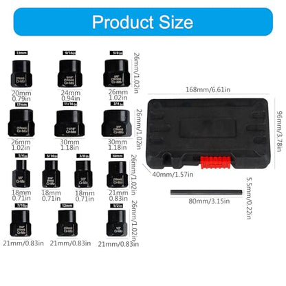 Heavy Duty 14Pcs/set Bolts Extractor Socket Suitable For Quick And Efficient Nut Removal Screws & Damaged Bolts