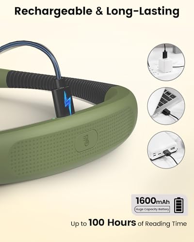 Glocusent Bendable Neck Light, 100Hrs Long Lasting Rechargeable Book Light, 5 Colors & Stepless Dimming Reading Light - Perfect Book Lights for Reading at Night, Knitting, Book Lovers Gifts - color: Purple
