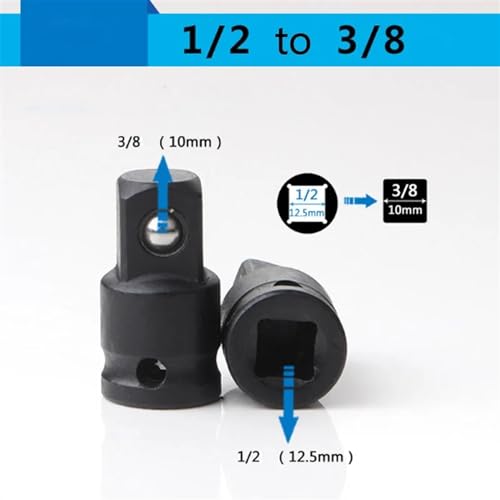 1/4" 3/8" 1/2" 3/4" 1" Air Impact Socket Adapter Metric Pneumatic Adaptor Converter Joints Ratchet Impact Wrench (Size : 12 38) - size: 12 38
