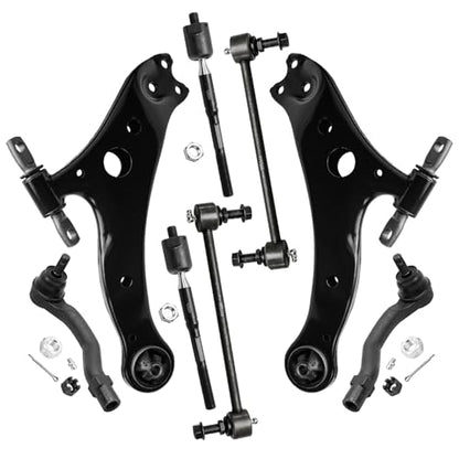 Detroit Axle - Front End Control Arms Kit for Toyota 2002 2003 Camry Lexus ES300, 2 Lower Control Arms Assembly 2 Sway Bar Links 4 Outer Inner Tie Rod Ends Replacement - size: 8CS34610/8PC