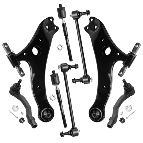 Detroit Axle - Front End Control Arms Kit for Toyota 2002 2003 Camry Lexus ES300, 2 Lower Control Arms Assembly 2 Sway Bar Links 4 Outer Inner Tie Rod Ends Replacement - size: 8CS34610/8PC