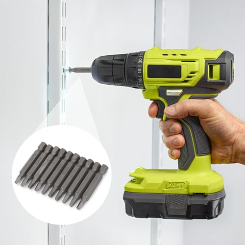 10 PCS 1/4 Inch Hex Shank Square Head SQ2 Screwdriver Bit Set, 2 Inch/50 mm Length, S2 Steel, Power Tools with Magnetic for Screwdriver Drill Impact Driver