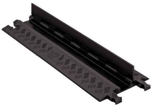 Checkers 1 Channel Low Profile Drive Over Cable Protector, Heavy Duty Loads up to 26,000 Pounds, Polyurethane Construction, Improved Traction and Stability, Black/Black, GD1X75-ST-B/B - color: Black, style: Standard