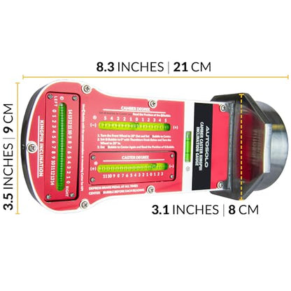 Magnetic Camber, Castor & Kingpin Inclination Wheel Alignment Gauge - Premium Wheel Alignment Tool for Automobiles and Trucks