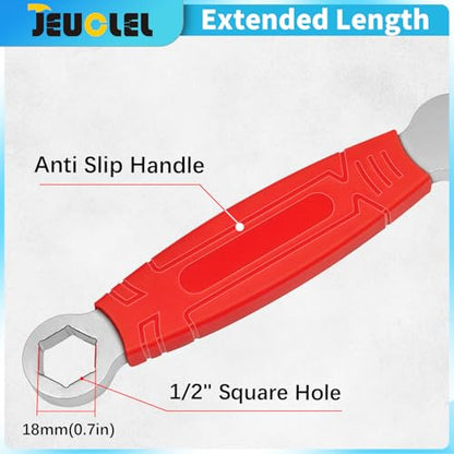 Wrench Extender Tool Bar, 15.5 inch Torque Adaptor Wrench Extension, Torque Amplifier Tool for DIYers, Garage Mechanics, and Handymen, Maximum Leverage & Amplified Torque Tighten Nuts Bolts