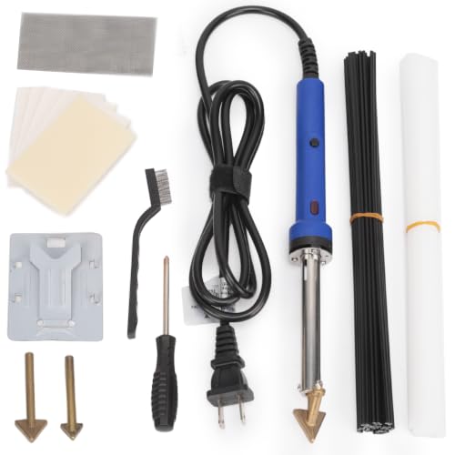 WEP 960-IV V1 Plastic Welder Kit for Car Bumper Plastic Repair with 40 Rods and 3 Copper Tips, Power Switch, Steel Mesh, Fix Dashboard, Fuel Tank, Kayak, Toy