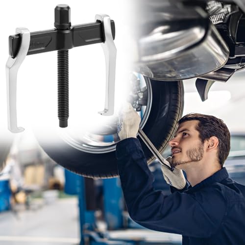 QWORK 4" 2-Jaw Gear Puller for Internal and External Removal of Flywheels, Gears, Pulleys, Bearings