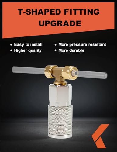 KREFINISH Air Blow Gun kit with Air Blow Gun 16ft(5 Meter) Long PU Air Hose Heavy Duty Cleaning with Long Nozzle Air Duster Blow Gun Kit for Air Compressor