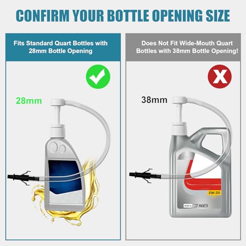 Fluid Pump for Standard Quart Bottles - (2Pack-28mm) 8cc Per Pump Stroke，transmission fluid pump ，Transmission Fluid Pump with 3rd Hand Adapter，Transfer Gear Oil，Differential & Transmission Fluid - color: fluid pump 2Pack