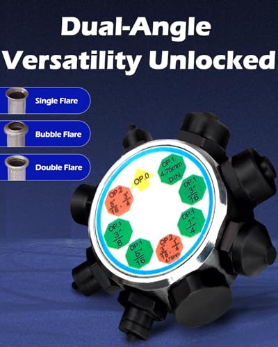 Brake Line Flaring Tool Kit 45 Degree Single Bubble Double Flare Tool Set Compatible with 3/16", 1/4", 5/16", and 3/8" Tubes