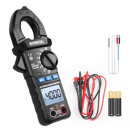 Digital Multimeter Tester 4000 Counts Amp Clamp Meter with 35mm Jaws for AC/DC Voltage and AC Current Meter, Resistance, Diode Capacitance, Continuity, Frequency, Thermocouple, NCV Auto-Ranging - style: 4000 Counts Upgraded