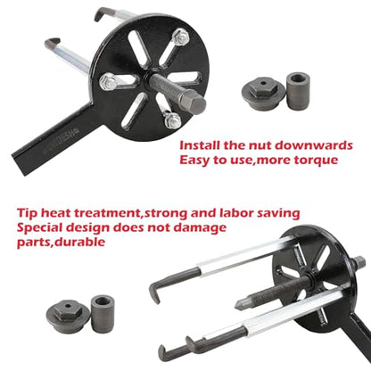 Bearing Puller Kit, Inner Hole 3-Jaw Puller with Curved Hook and Steel Collet Multi-Function Bearing Removal Tool
