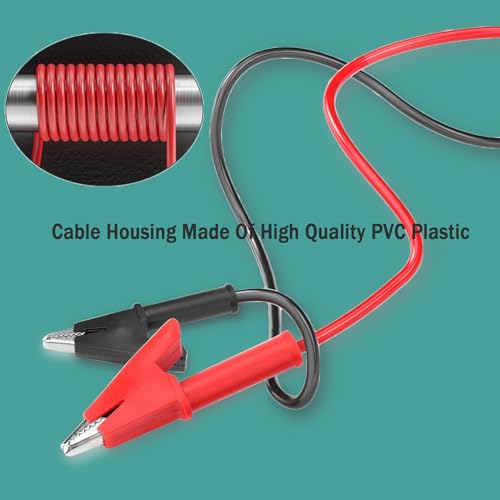 Alligator Clip to Alligator Clip Silicone Jumper Wire 12AWG | Dual-Ended Alligator Clip Electrical Test Leads 5.9 ft Cable for Multimeter Electrical Testing(Y-Y 12A 1.8m) - size: 5.9ft 12AWG 1 pair