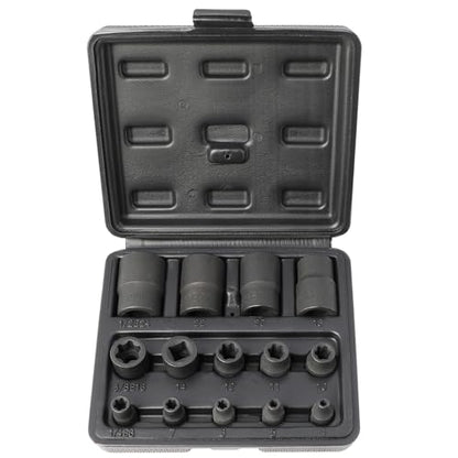 External Torx Plus Socket Set 6 Point EP Socket EP4, EP5, EP6, EP7, EP8, EP10, EP11, EP12, EP14, EP16, EP18, EP20, EP22, EP24 with 1/2'' 3/8'' 1/4'' Dr E-Torx Plus Socket 14pc - size: 14PC