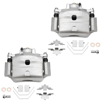 Detroit Axle - Front 4pc Steering Knuckles Kit for Ford Fusion Lincoln MKZ Zephyr Mercury Milan, 2 Disc Brake Calipers w/Bracket 2 Steering Knuckles & Wheel Bearing Hubs Replacement - size: 4BU47673/Kit