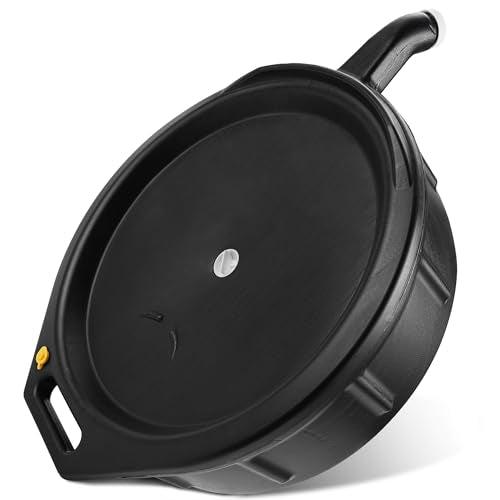 Oil Drain pan 15 Quart with Splash Guard and Handles, Oil Change Pan Universal Fit