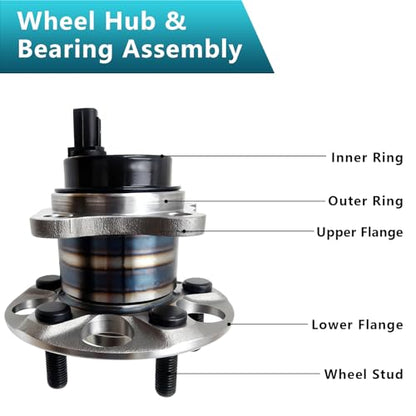 512505 Rear Wheel Bearing Hub Assembly for Toyota Prius 2010-2015, Prius Plug-in 2012-2015 (2PCS) - size: 512505