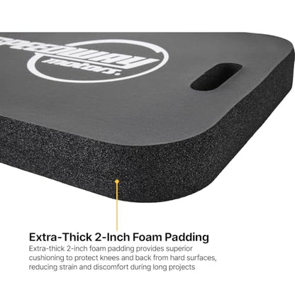 Speedway Motors Foam Work Mat Kneeling Pad for Automotive Repair, 20 x 15 x 2 Inch Thick Shop and Racing Pit Mat with Carry Handle, Comfortable Ground Protection for Garage or Track Use