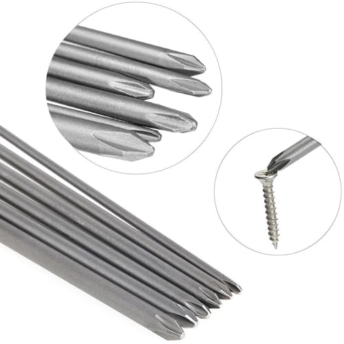 Wolfride 6Pcs 1/4 Inch Hex Shank Long Phillips Head Screwdriver Bits Set Magnetic Cross Head Screwdriver Bits | 5.9-Inch Length - style: Phillips Head