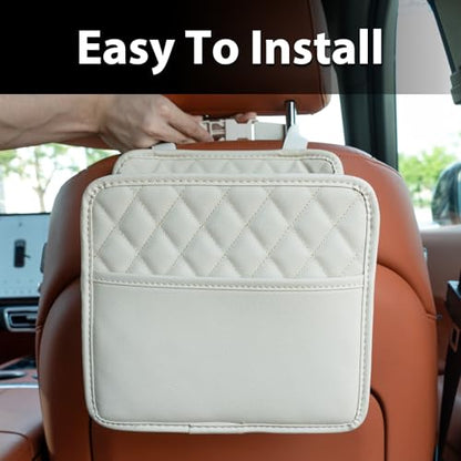 FrgKbTm Car Seat Back Hanging Bag Car Document Holder Multi-Pocket Bottle Bag Storage Box Organizer Travel Tidy Pouch Pocket Kids Beige - color: Beige C