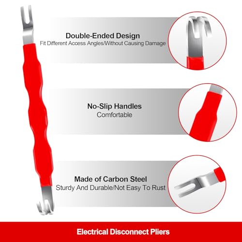 Electrical Disconnect Pliers Set – 11PCS Automotive Terminal Removal Tool Kit, Includes Straight & 60° Disconnect Pliers, Double-Ended Terminal Separator, Hose Clamp Plier & 8PCS Depinning Tools