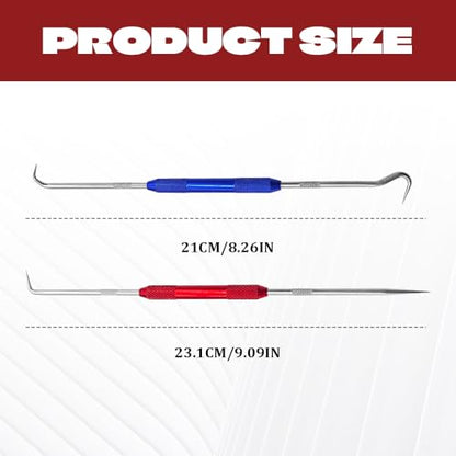 2PCS CarbonSteel Hook Tool and Pick Set, Seal Puller, O Ring Pick Set and Hook Tool, Universal Car Accessories Mini Precision Hooks Puller Remover Compatible with Most Cars