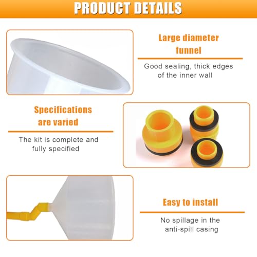 No-Spill Coolant Funnel Kit with Coolants Tester, Spill-Proof Coolant Filling Funnel Radiator Flush Kit with Adapters, Universal Radiator Bleeder Funnels Fill Kit for Most Cars (15PCS&Tester) - color: 15PCS&Tester