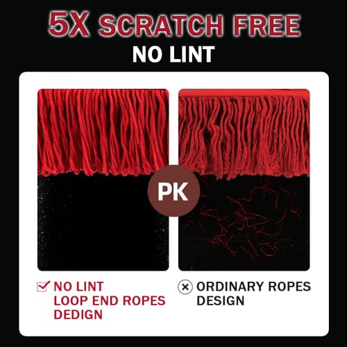 Car Duster Exterior, Loop End, 2 Pcs, Bright Red | Telescopic pole. Treated sweep traps pollen without water. Auto scratch-free care for truck, RV. - color: Bright Red