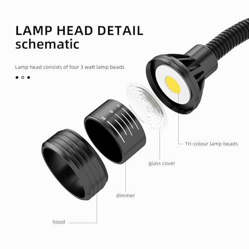 Magnetic Work Light 1320 Lumen 120V Flexible Gooseneck Work Light with Adjustable Focus and Magnetic Base for Lathe CNC MillingDrill Press Sewing Machine Industrial Light