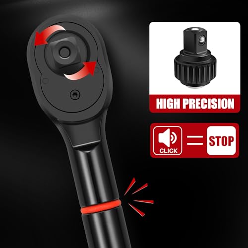 3/4" Drive Click Torque Wrench-150-1000Ft.Lb for Truck,HD Vehicles | Adjustable Inch Pound Torque Wrench(203-1355Nm), 48T Dual-Direction 3% Precision for Tractor Heavy Equipment Farms RV - size: 3/4"DR. 150~1000 FT-LB