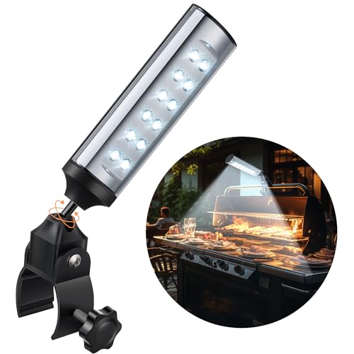 Meonum 1 Pack BBQ Grill Light Compatible with Blackstone Griddle for Outdoor Grill, Gifts for Men Dad Husband, Battery Operated Barbecue Lights with 360 Degrees Adjustable C Shape Clamp