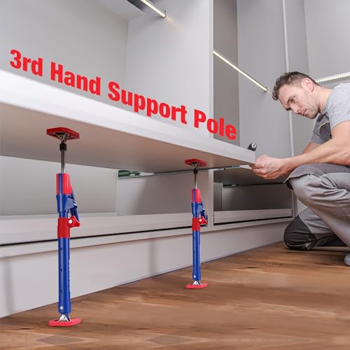 WORKPRO Cabinet Jack Support Pole, 18.5" to 29.5" Steel Telescopic Quick Support Rod Adjustable 3rd Hand Support System with 154 lbs Capacity for Cabinet Jack, Drywall Jack& Cargo Bars, 2-Pack - size: Short-18.5"-29.5" 2PC
