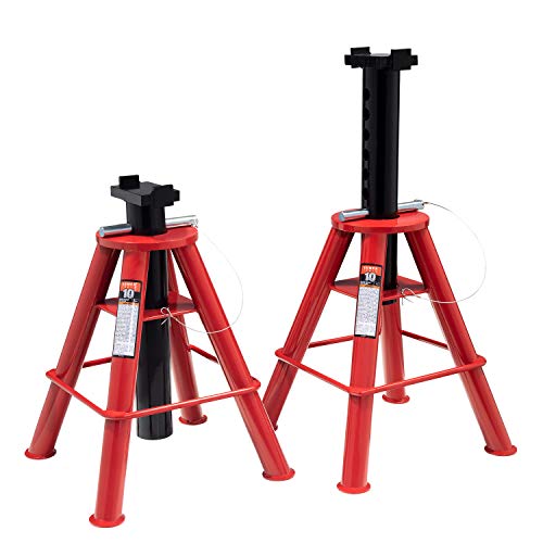 Sunex 10-Ton High and Medium Height Pin Type Jack Stands Bundle (Pair)