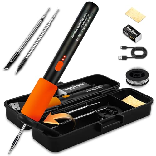 KINGSOM Cordless Soldering Iron Kit, 2 in 1 Corded/Wireless Soldering Iron Cordless, 8 Seconds Fast Heating with Stand Portable, 500°F-842°F Adjustable Temp for DIY, Appliance Repair