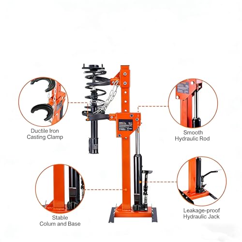 Hydraulic Spring Compressor, Foot-Operated Coil Shock Tool – Heavy Duty, Universal Fit for Cars/SUVs/Trucks, Professional for Shop & Home DIY