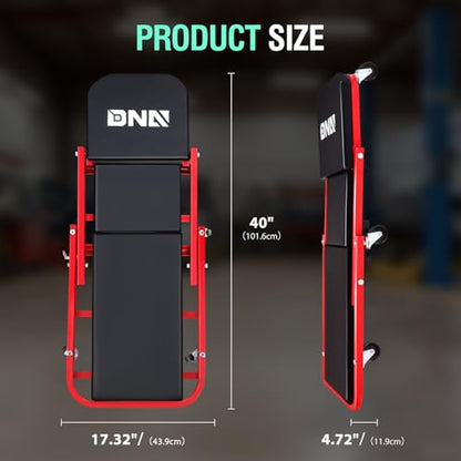 ‎DNA MOTORING TOOLS-00186 40 Inches 2 IN 1 Rolling Folding Car Creeper/Seat, 6 Pcs 2" Casters, 150kg Weight Capacity, Red - color: Red, size: 40 Inches