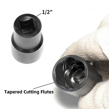 DPTOOL Bolt Nut Extractor Socket Set 17mm 19mm 21mm 22mm 24mm | 6pcs Lug Nut Remover Socket Set Wheel Locking Stripped Nut Extractor Old Rusted Damaged Emergency Bolt Remove Twist Socket - size: 6PC