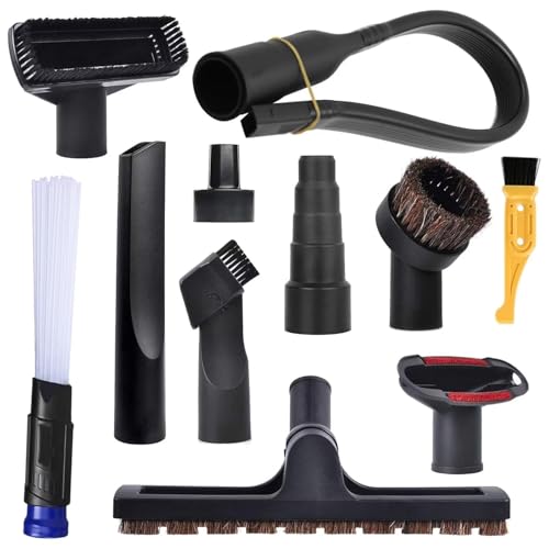 11 Pack Vacuum Attachments for Shop Vac Accessories, 1 1/4" Vacuum Attachments with Hardwood Floor Brush, 2 1/2" to 1 1/4" Vacuum Hose Adapter & 1 7/8" to 1" Adapter for shop Vac Attachment - size: 11 Pack
