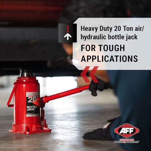 AFF Heavy Duty 20 Ton Bottle Jack, Manual, Machine Hardened Steel Saddles, Centered Pumps and Rams, 3520 - size: 20 Ton Capacity, style: Heavy Duty